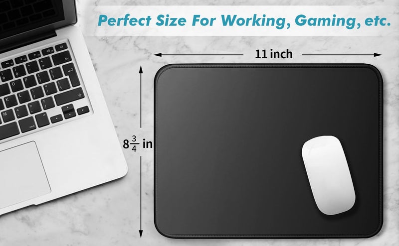 TONOS Mouse Pad 3 Packs, Basic Black Mouse Pad for Desk 11 x 8 3/4 x 1/8 in with Urtra-Smooth Surface, Stitched Edges and Non-Slip Rubber Base. Computer Mouse Pads for Laptop & PC, Gaming & Working. - Image 2